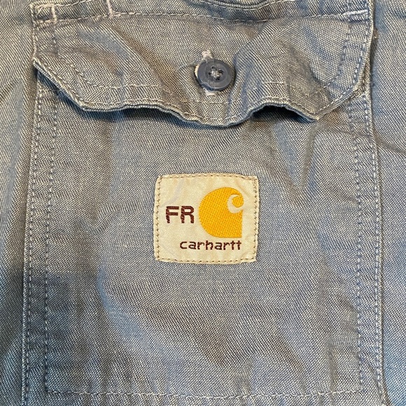 Carhartt Flame Resistant FR Denim button up Shirt - Picture 3 of 5